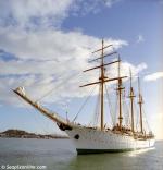 ID 2025 ESMERALDA (1953/3673grt, ex-DON JUAN DE AUSTRIA) arriving in Auckland, New Zealand.